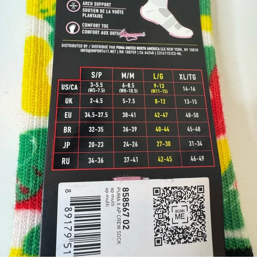 PUMA X AP Crew Golf Socks size large